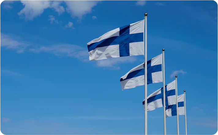 Umzug Finnland Flags