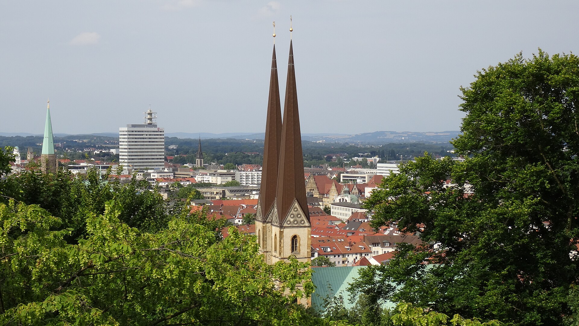 Blick von der Sparrenburg über die Altstadt von Bielefeld
