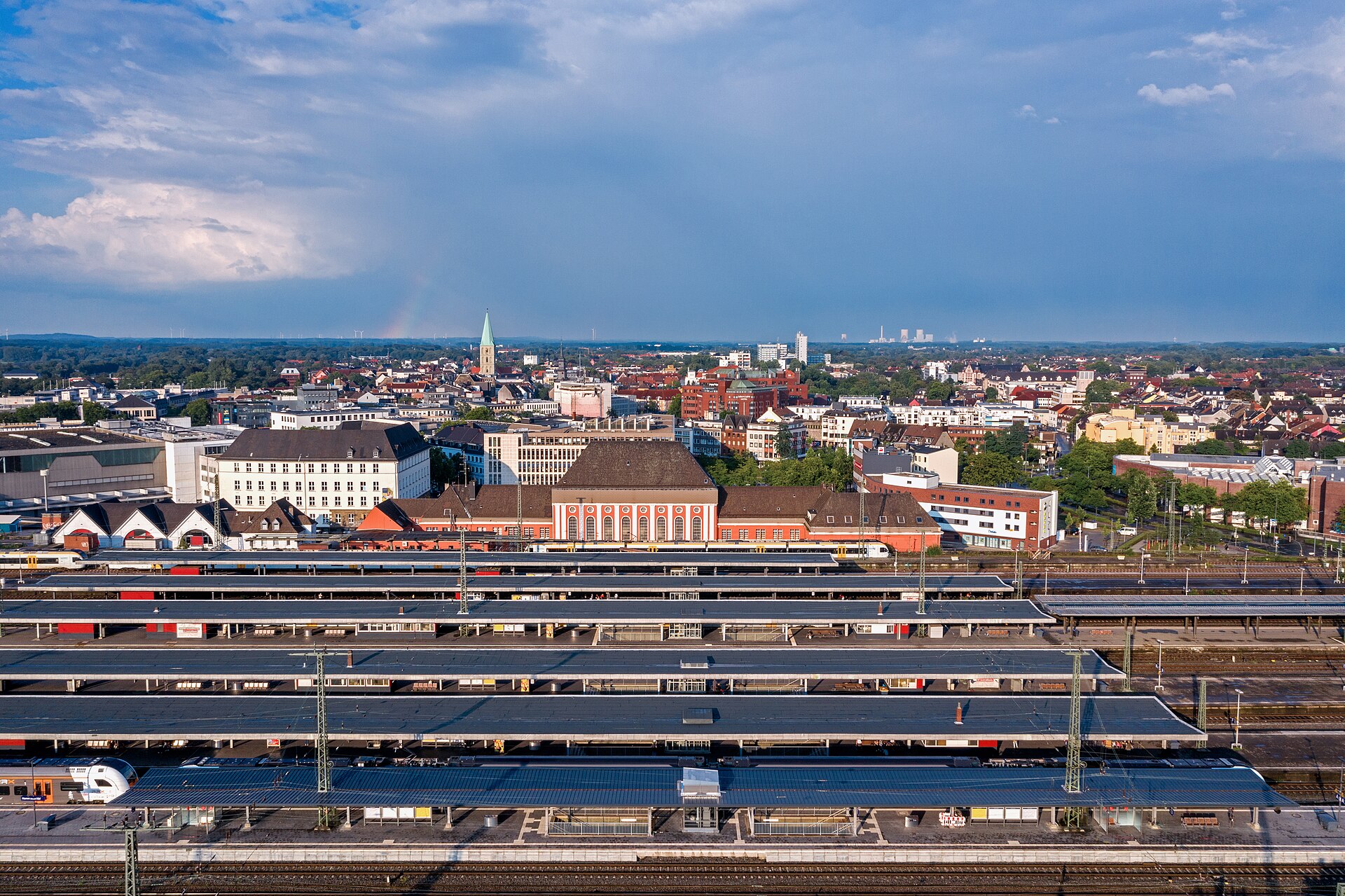 Luftbild der Innenstadt von Hamm mit Bahnhofsviertel