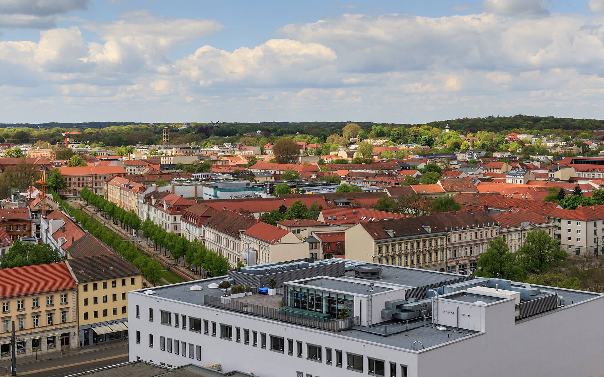 Blick von der Nikolaikirche über die Innenstadt von Potsdam